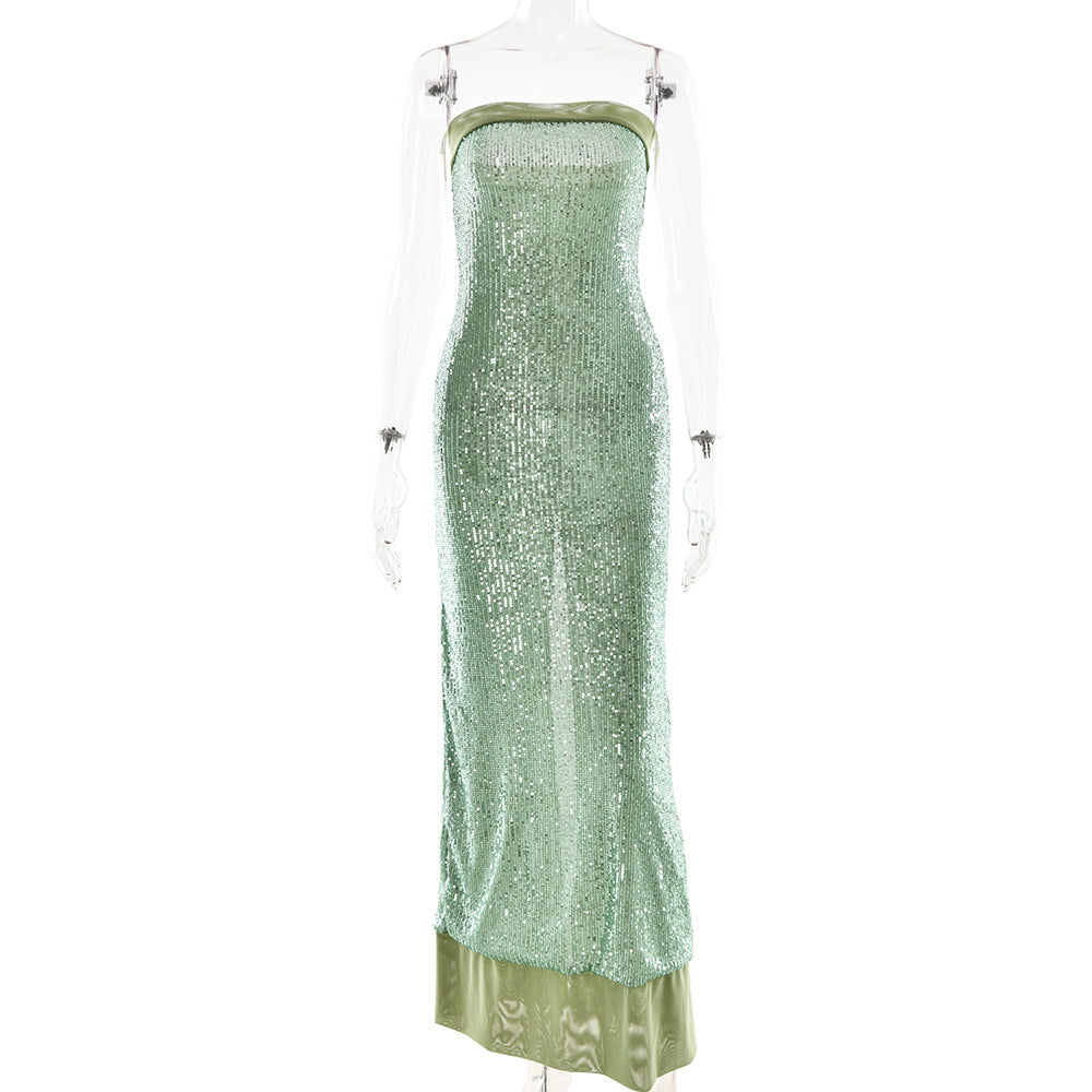 LOLITA Backless Slit Tube Top Dress