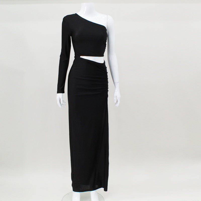 SABRINA Fold Split Dinner Temperament Dress