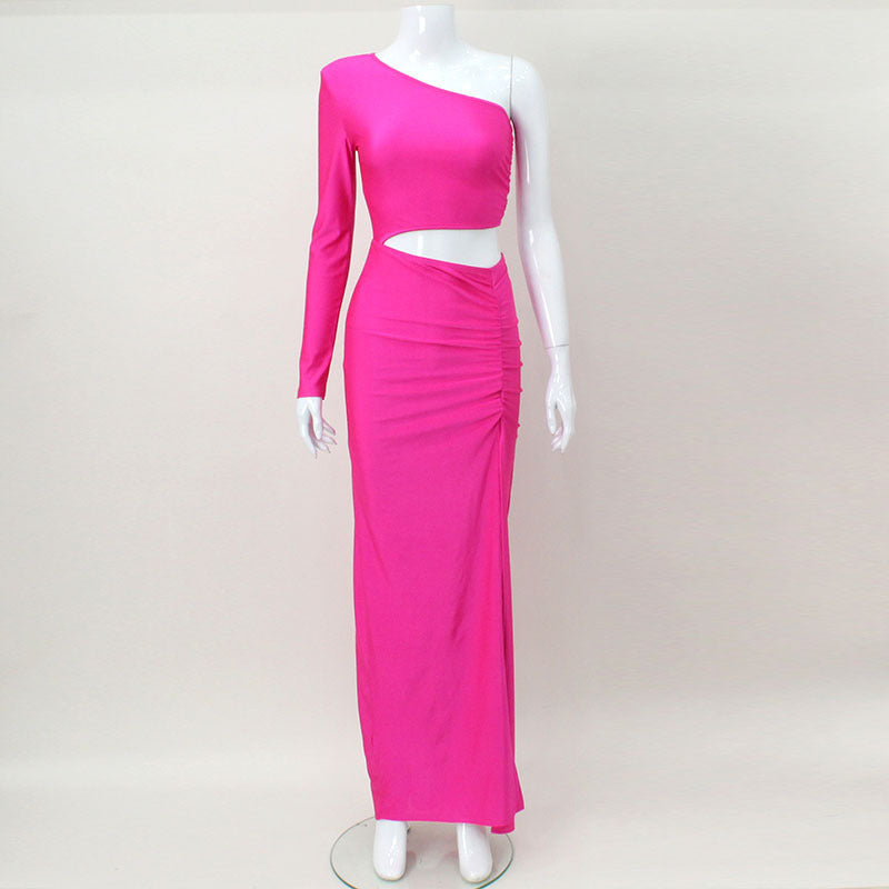 SABRINA Fold Split Dinner Temperament Dress