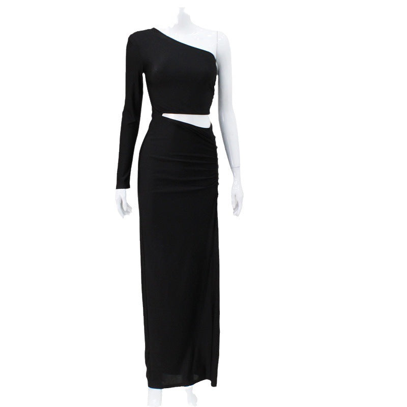 SABRINA Fold Split Dinner Temperament Dress