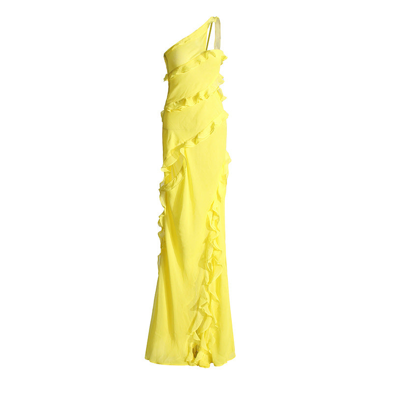 MARIA French Elegant Ribbon Split Dress Women